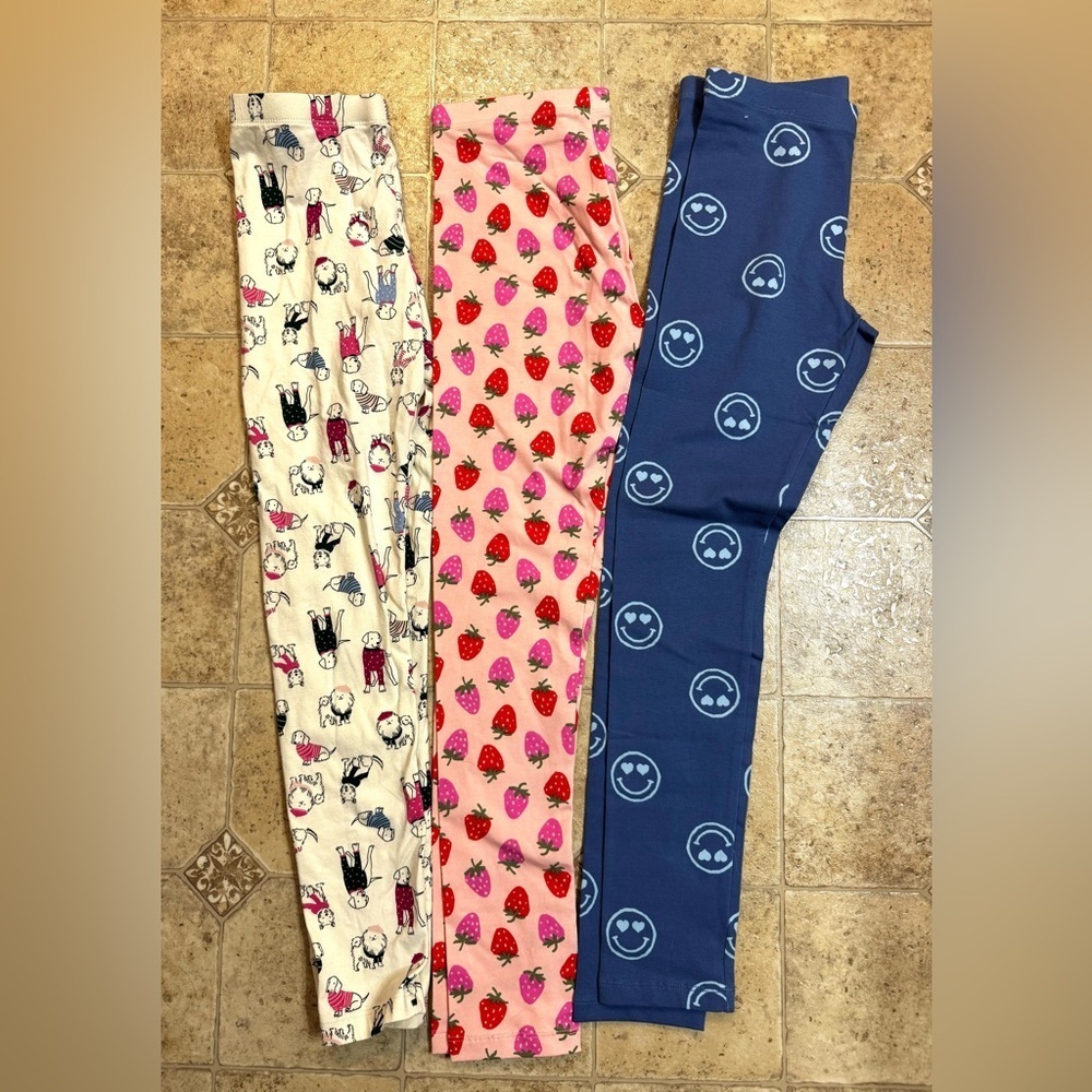 3 Pairs of Girls wonder nation Stretchy Patterned Leggings Sz Large 10-12 NWOT